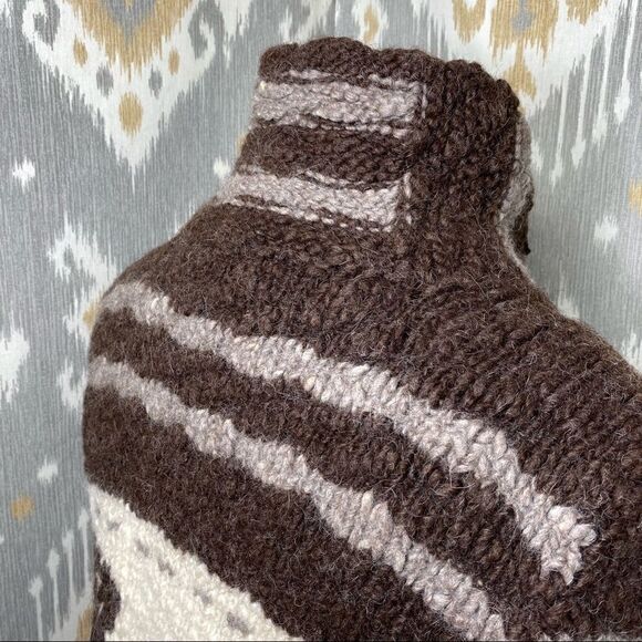 Polo Ralph Lauren Vtg Handknit Cowichan Inspired Buffalo Zip Cardigan Sweater - Picture 10 of 16